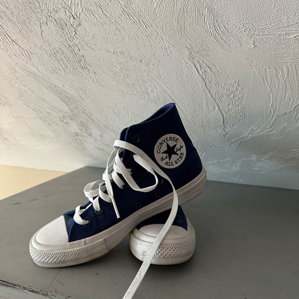 Converse Classic Blue Sneakers with White Laces
